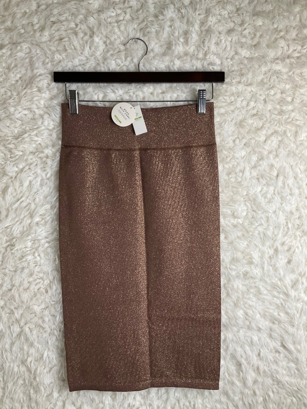 AERIE OFFLINE WOMEN'S HIGH-RISE WAIST PENCIL SKIRT~GLITTER BROWN~SIZE X-SMALL